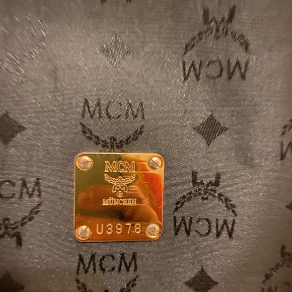 MCM Nylon Monogram Drawstring Bucket Bag - Picture 6 of 12